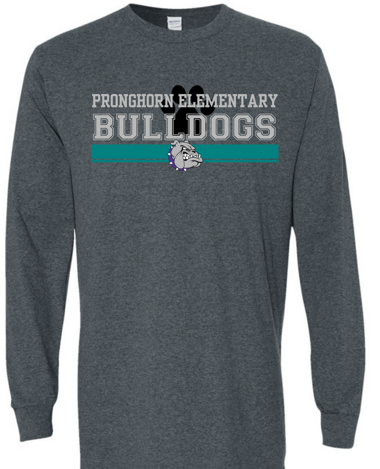 YOUTH Pronghorn Elementary Bulldogs Logo - Grey