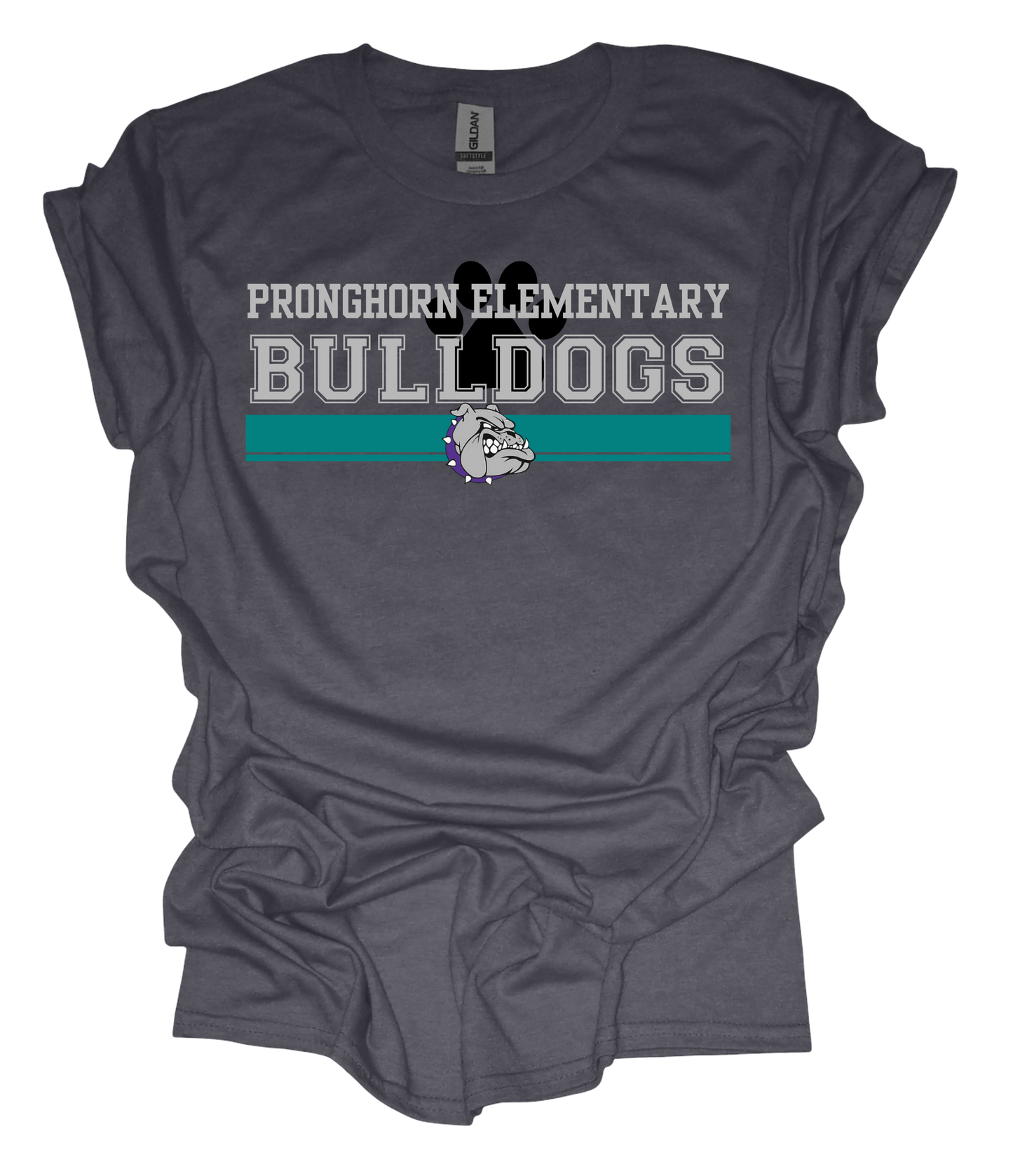 YOUTH Pronghorn Elementary Bulldogs Logo - Grey