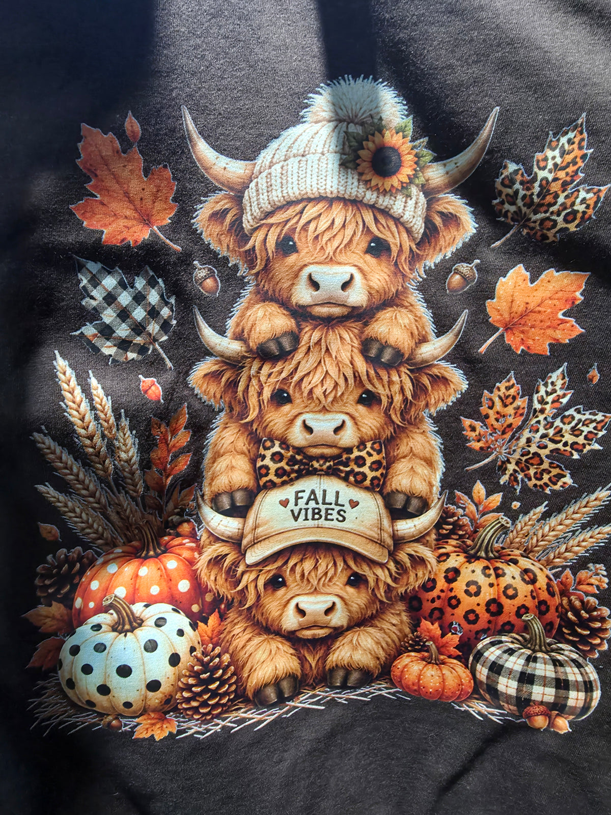 Stack of fall cows