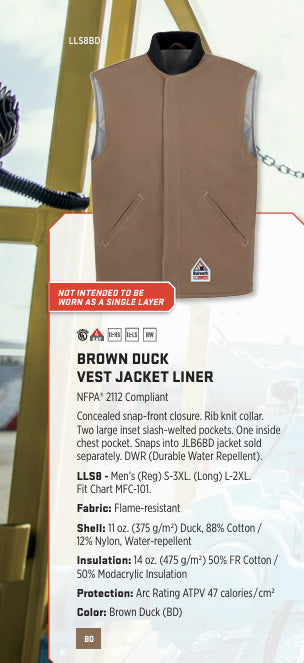 Brown Duck Vest Jacket Liner