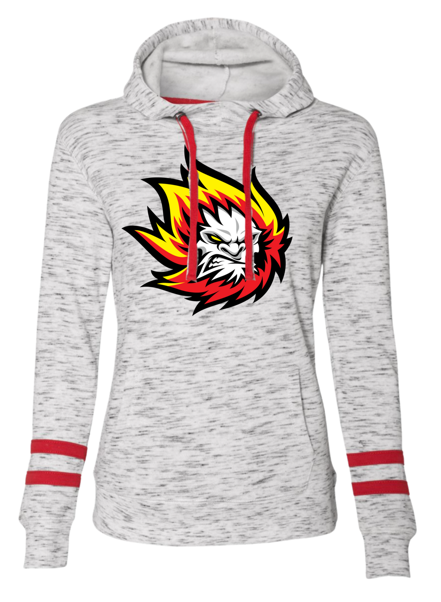 Fleece Striped-Sleeve Hooded Sweatshirt