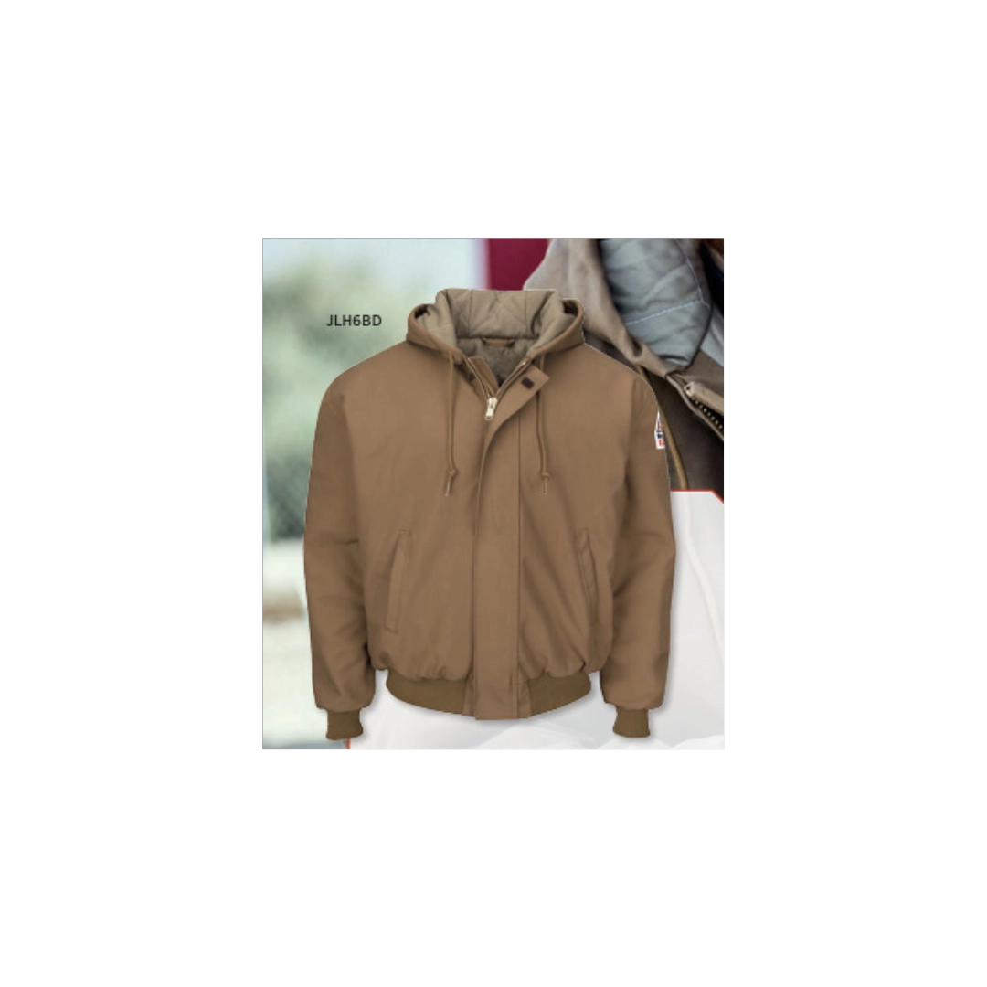 Insulated Brown Duck Hooded Jacket
