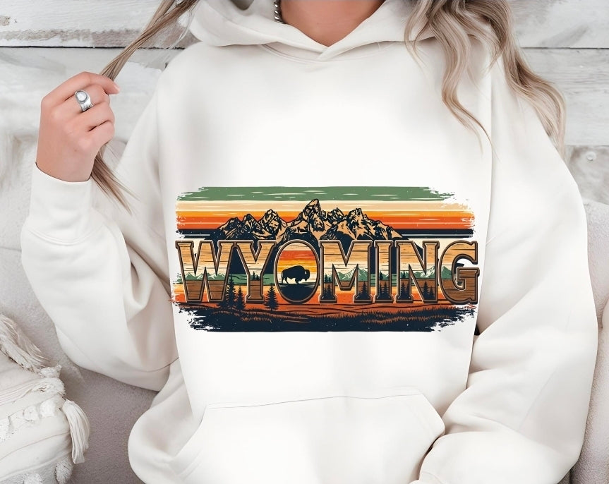 Retro wyoming sunset
