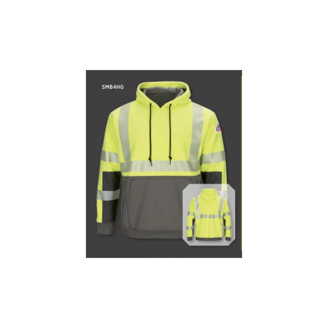 Hi-Visibility Color Block Pullover Fleece Sweatshirt With Lining